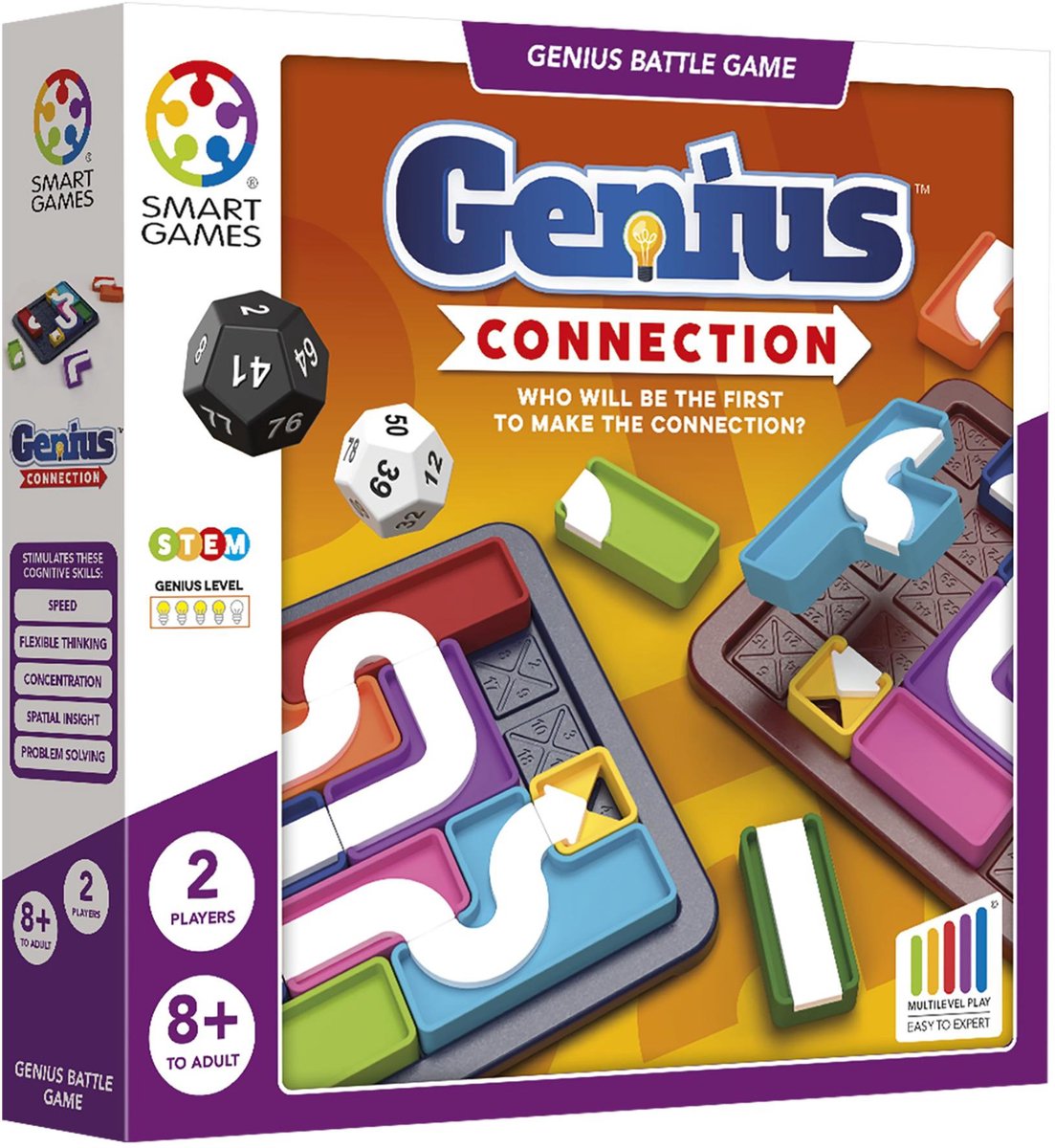 Smartgames geniale forbindelse - hurtigt strategisk tænkespil - 720 udfordringer - solospil 2 spillere - fra 6 år