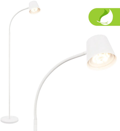 B.k.licht briloner cielo - genopladelig gulvlampe - dæmpbar - LED-stående lampe - ledningsfri - USB-C - 126,5 x 21 cm - hvid