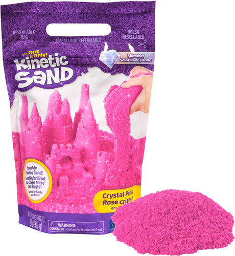 Kinetisk sand - krystalrosa naturligt glitrende sand - 907 g original - sanselegetøj