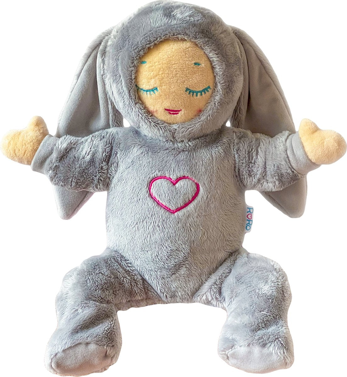 Lulla dukke pyjamas fluffy bunny - grå