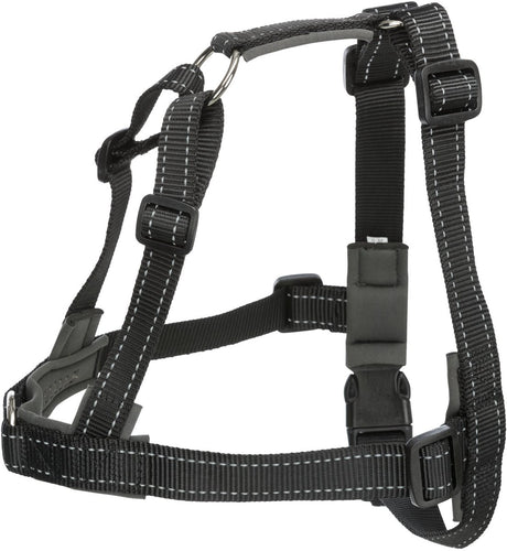 Trixie hundesele lead'n'walk - neopren, justerbar 55-90 cm, reflekterende sort