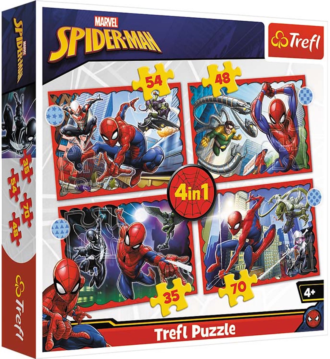 Trefl puslespil spider-man 4-i-1 - Disney marvel pap børnepuslespil.