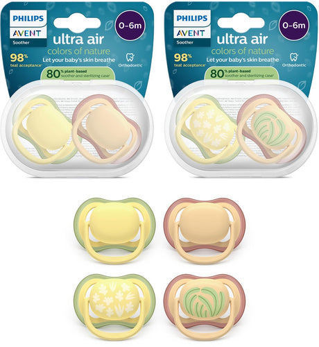 Philips avent ultra air – ademend en lichtgewicht fopspeen (0-6 mnd) - 4 stuks – scf087 21