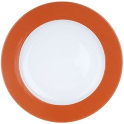 Tallerken nova ocean hvid, orange porcelæn