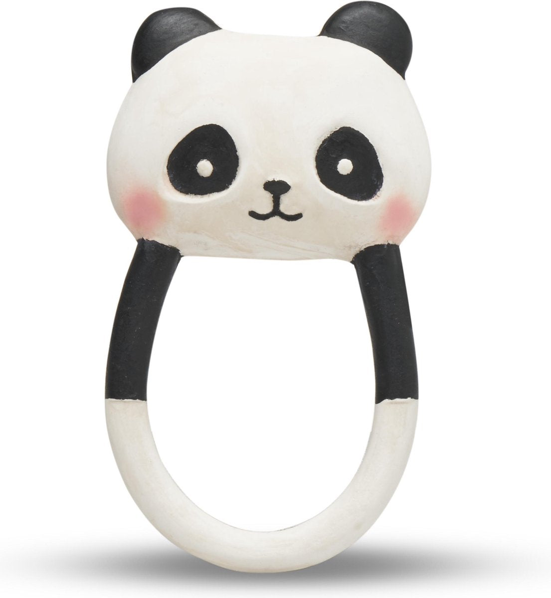 Lanco legetøj lanco gummi bidering - kori the panda - sort - hvid