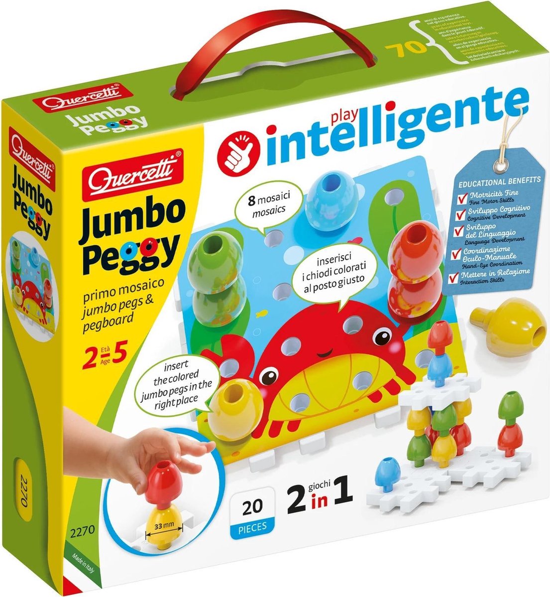 Quercetti stabelspil jumbo peggy junior pap 24 dele
