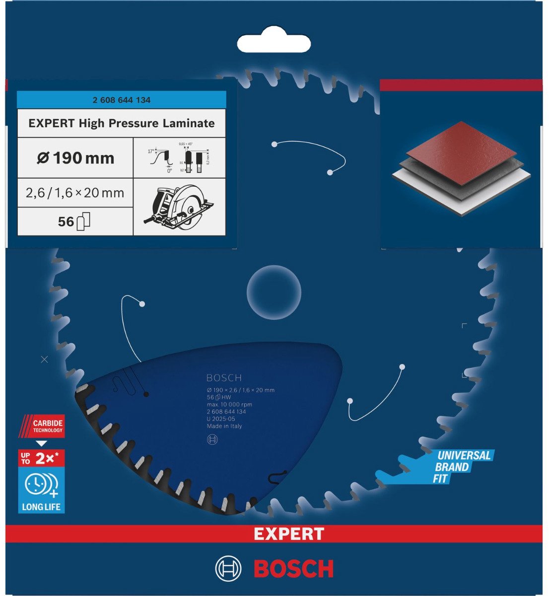 Bosch rundsavsklingeekspert til træ 184x16x2,6 1,6x40 t