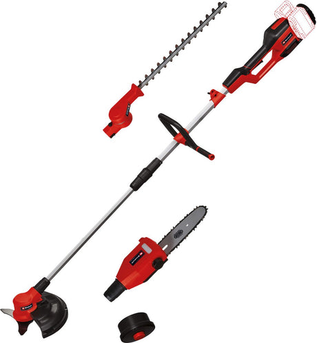 Einhell batteri have multiværktøj ge-lm 36 4in1 li bl solo - power x-change - 36 v li-ion - børsteløs motor - 4 funktioner: motorsav hækkeklipper med klinge og trimmer med wire - ekskl. batteri og oplader