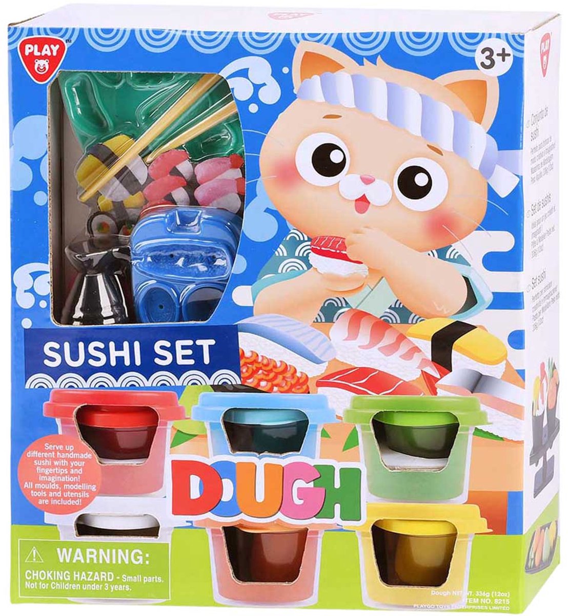 Playgo sushi lersæt - 6 lerpotter