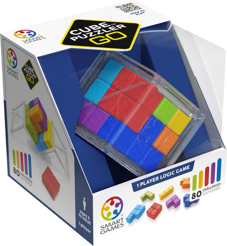 Smartgames cube puzzler go - 3D logisk tænkespil - 80 pædagogiske cube-udfordringer - IQ brainteaser kompakt rejsespil - fra 8 år