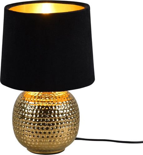 Rl live your light reality sophia - bordlampe - guld - ekskl. 1x e14 40w - ledningskontakt - sort skærm
