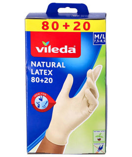 Vileda 1070143 - handsker naturlatex 80 + 20 m l | 6 stk