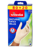 Vileda 1070143 - handsker naturlatex 80 + 20 m l | 6 stk