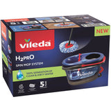 Vileda h2pro spinmoppesystem - komplet moppesæt med spand og pedaltryk - 2 separate vandbeholdere - altid rent vand