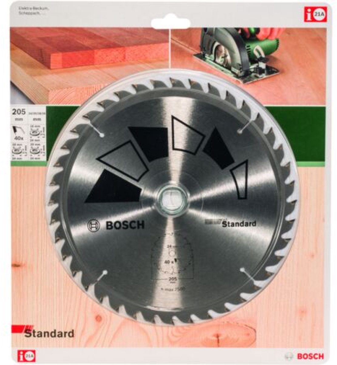 Bosch - rundsavklinge standard 205 x 24 20 x 2,2 mm - 40 tænder