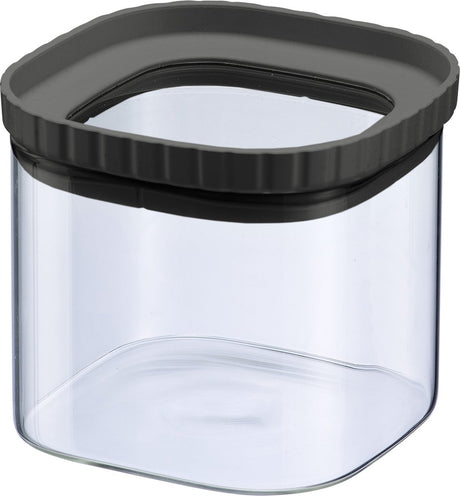 Westmark glaskrukke med silikonelåg - praktisk opbevaringskrukke med låg, ideel til opbevaring af pasta, krydderier, te, slik og meget mere, firkantet, stabelbar - 655 ml