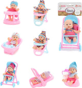 Beau-beau baby beau mini baby dukke siddende, 12 cm
