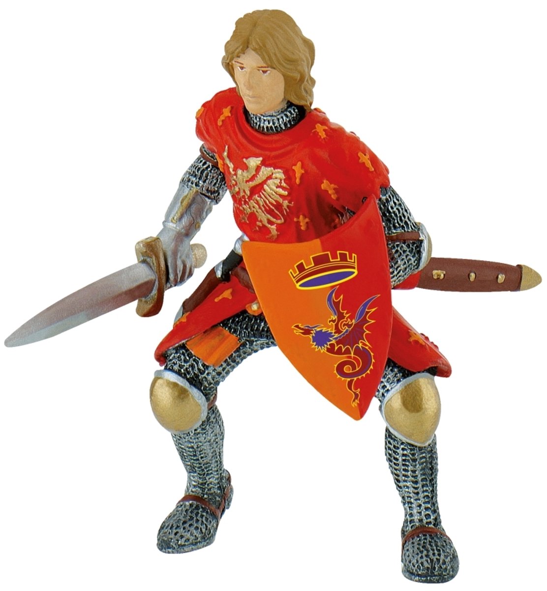 Bullyland 80786 – spillende figurprins med sværdrød – ca. 8 cm – naturtro og detaljeret design – ideel som fantasifigur, dekoration eller lille gave til børn fra 3 år