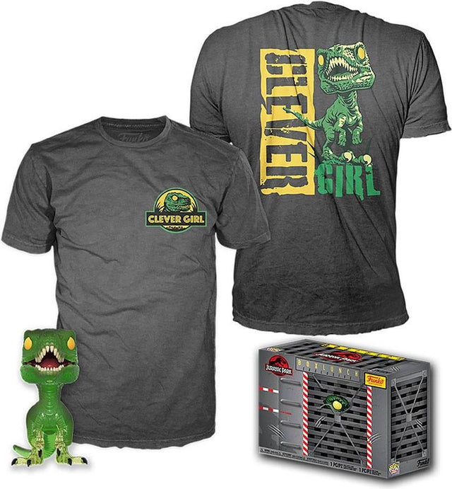 Funko pop! tee-boks: Jurassic Park - smart raptor (størrelse xl)