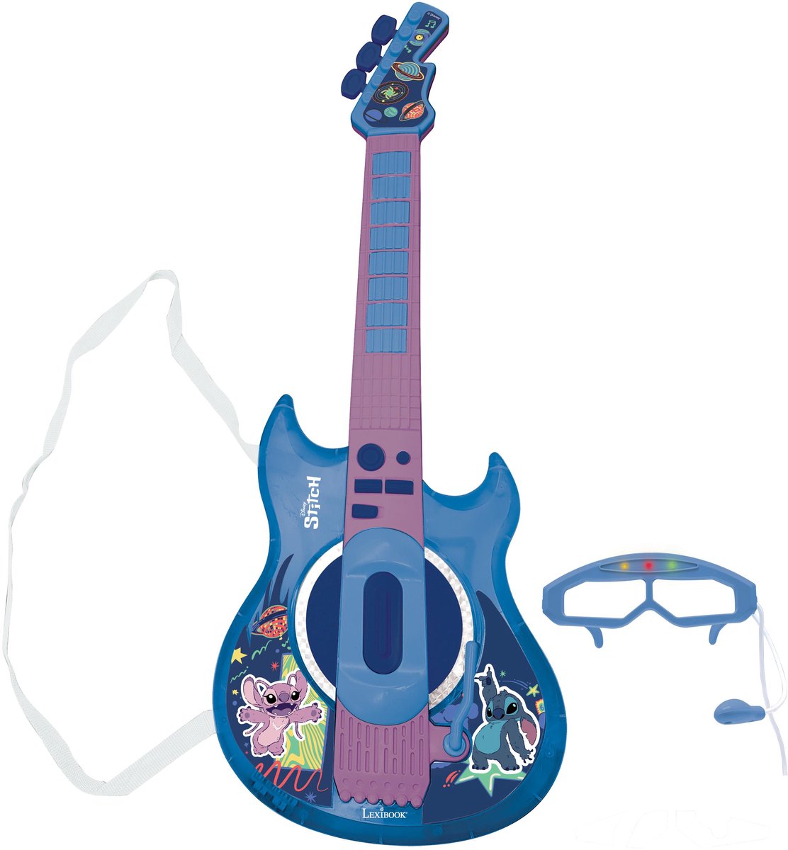 Lexibook stitch elektronisk lysguitar med mikrofon i brilleform