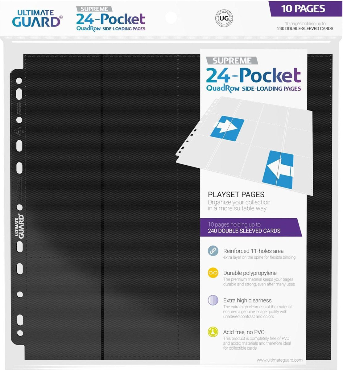 Ultimate guard 24-pocket quadrow sider sideindlæsning (10) - sort