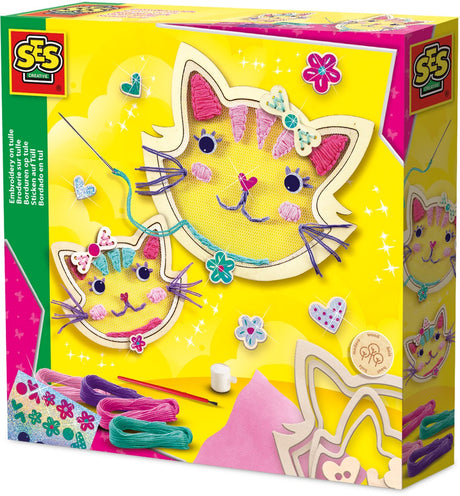 Ses creative - hobby pink - broderi - katte - hobbypiger - 4 farver - fra 6 år