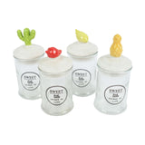 Opbevaringsglas sødt glas 13cm 4 assorteret