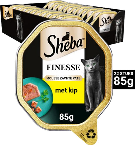 Sheba kattefoder - finessemousse - kylling - baljer 22x85g