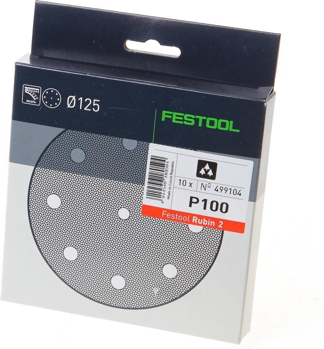 Festool tilbehør slibeskiver stf d125 8 p120 ru2 10 - 499105