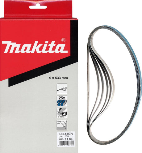 Makita tilbehør slibebånd blå længde 533 mm bredde 9 mm korn 40 - p-39431
