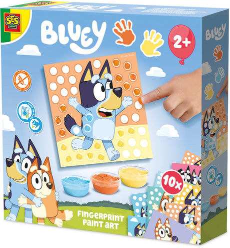 Ses creative bluey - fingermaling - babylegetøj - vegansk glutenfri - vaskbar - til børn fra 1 år - 10 kort