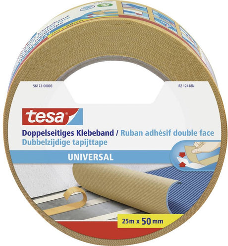 Tesa dobbeltklæbende tape universal alsidig emballage dekoration tæppe - 25m x 50mm