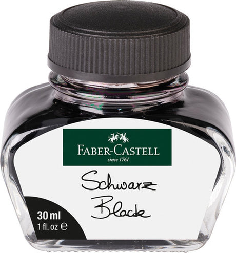 Faber-castell fyldepen blæk - sort - flaske 30 ml - fc-149854