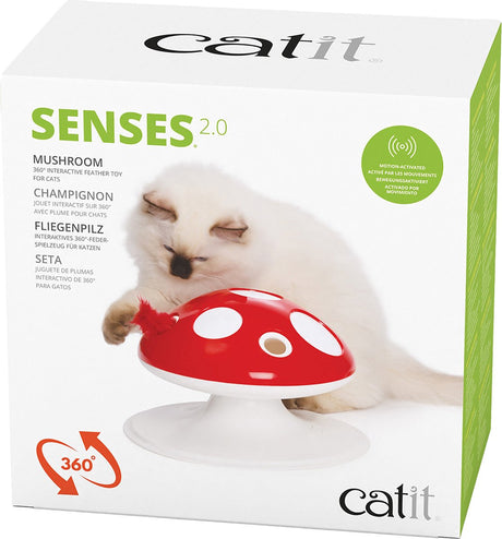 Catit design catit - legetøj til dyr - kat - ca senses 2.0 champignon 24x24x15.5cm rød hvid - 1 stk.