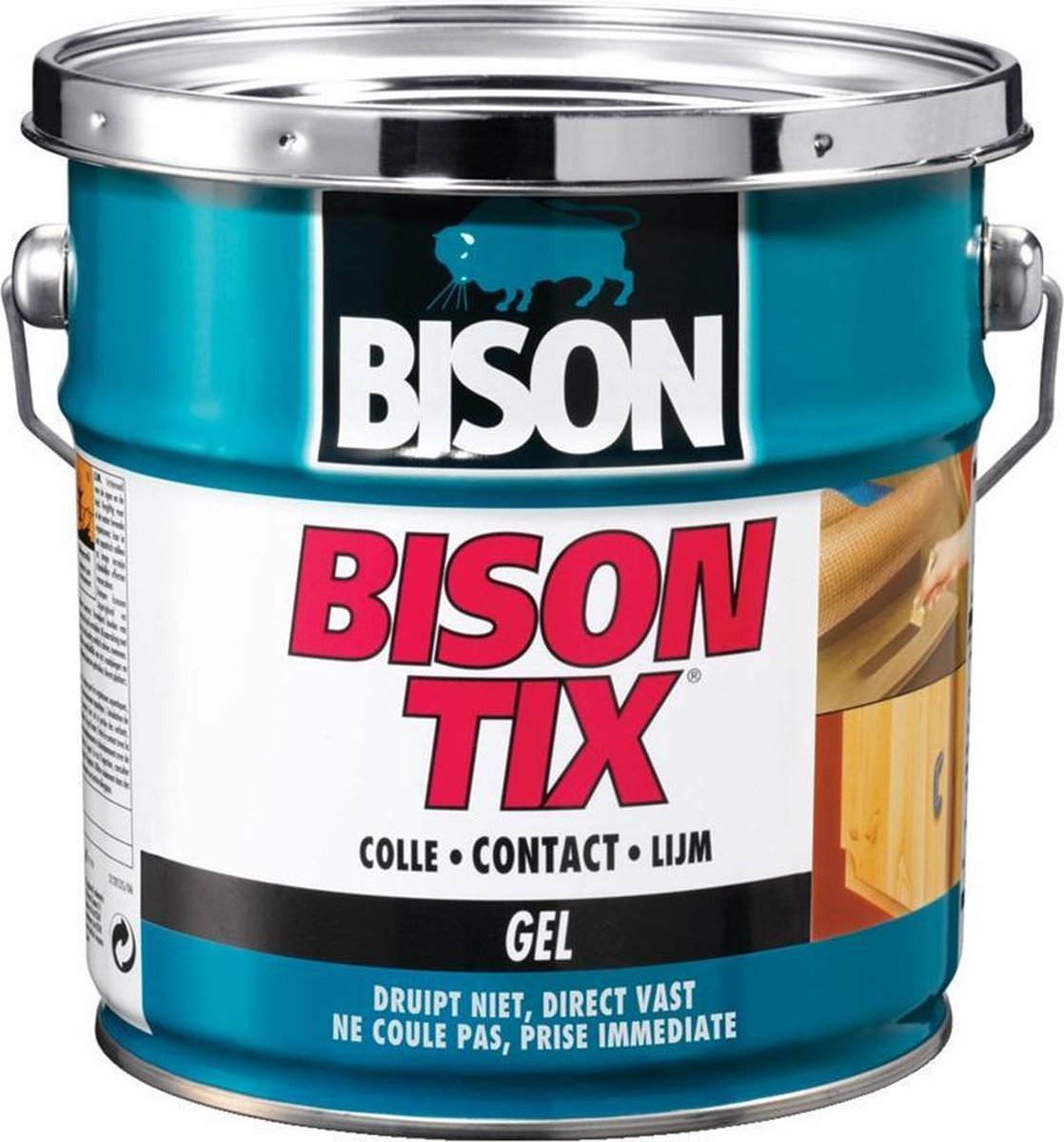 Bison tix® dåse 2,5 l. gelformet, superstærk, universal kontaktlim, fugtbestandig, frostbestandig, -40°c til +70°c, nem at bruge, til utallige reparationer