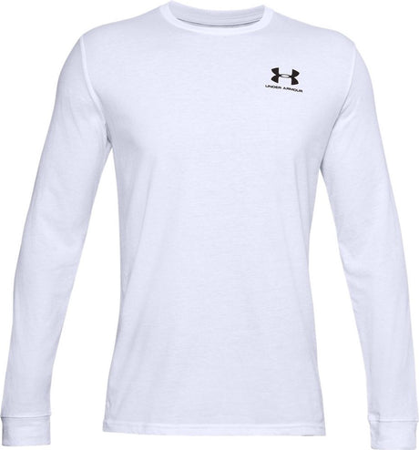 Under armour ua sportstyle left chest ls-wht heren sportshirt - wit - zwart l