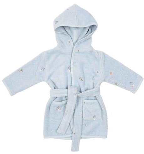 Little dutch badjas - maat 74 80 - badjas kind jongens meisjes - blauw - forest friends