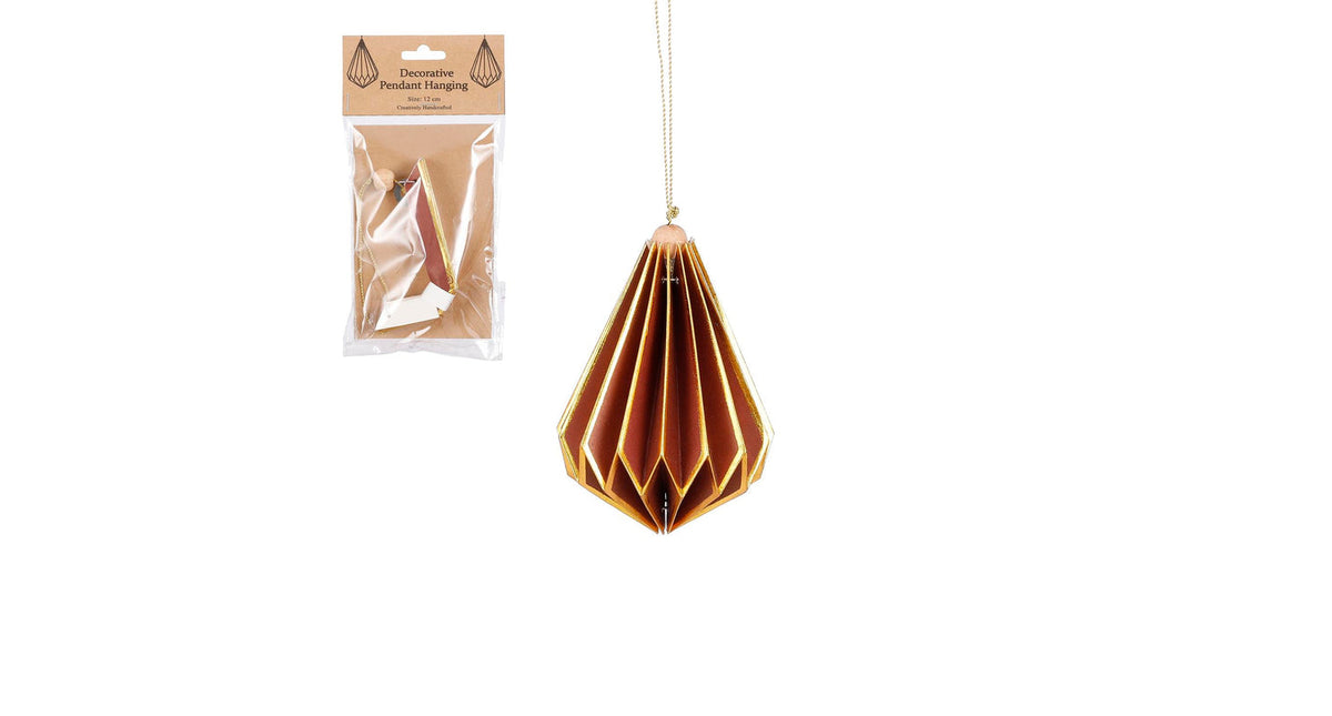 Ornament druppel rood - h13,5xd12cm
