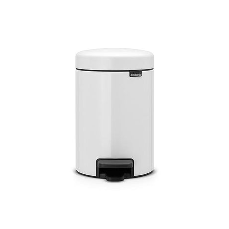 Brabantia pedalspand newlcon 5 ltr hvid med plastik inderspand