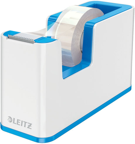 Leitz wow tapeholder - inklusiv 1 rulle selvklæbende tape - blå hvid