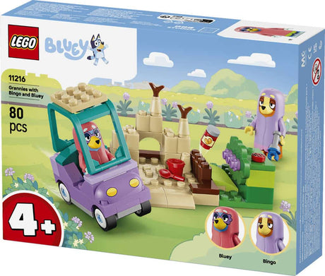 Lego blå bedstemor med bingo og blåt byggesæt med legetøj til børn 11216