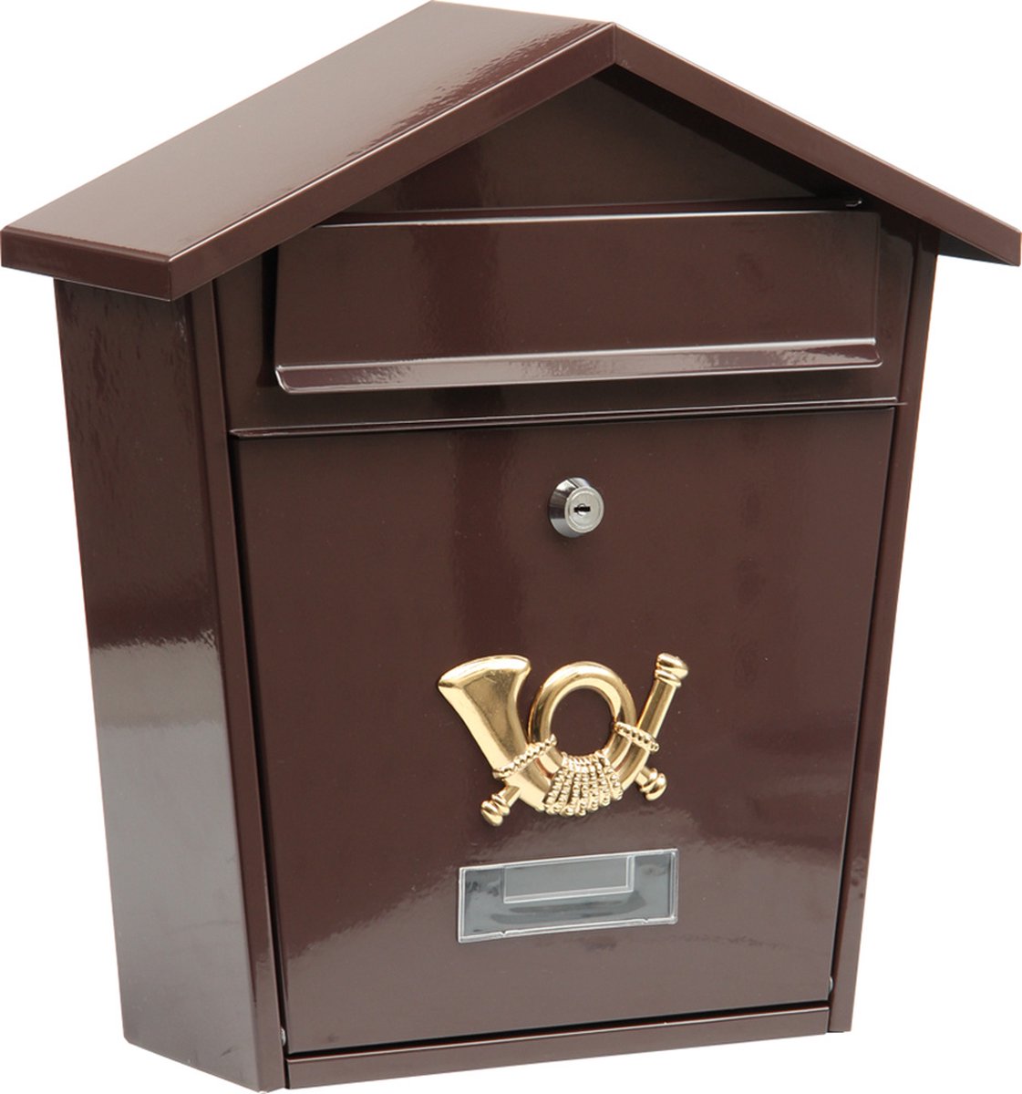 Vorel postkasse brun med 2 nøgler - 370x320x105 mm