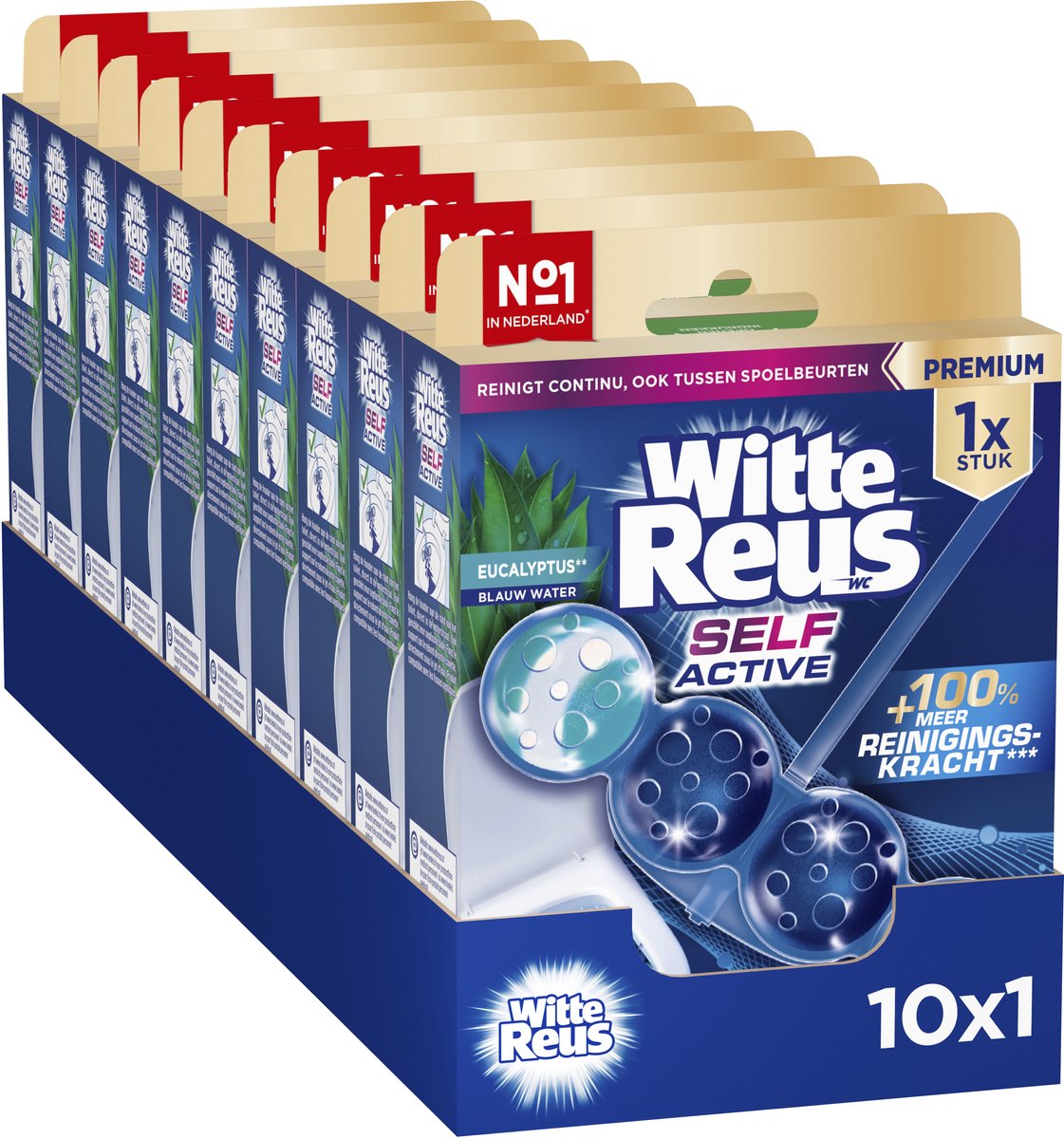 Hvid kæmpe selvaktiv eukalyptus 50g - toiletklodser - værdipakke - 10 stk.