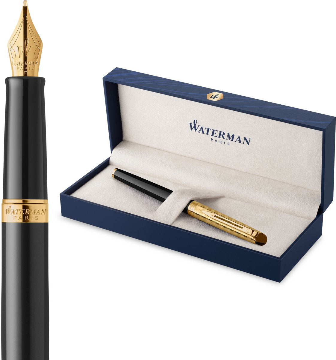 Waterman halvkugle fyldepen | operasamlingen | sort guld | gaveemballage