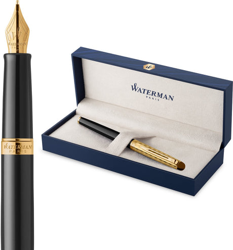 Waterman halvkugle fyldepen | operasamlingen | sort guld | gaveemballage