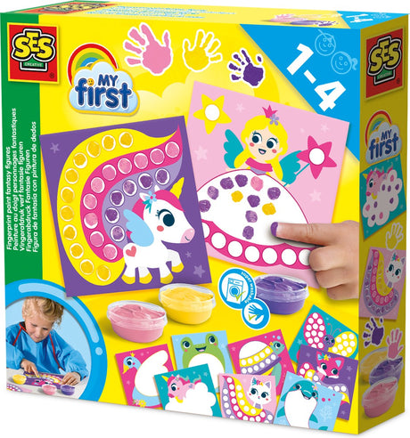 Ses creative - min første - prikker med fingermaling fantasifigurer - 10 muntre fingermalingskort i prinsesse fe-tema - enhjørning - glutenfri - 1 til 4 år