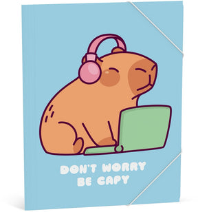 Capybara elasto mappe a4 - blå