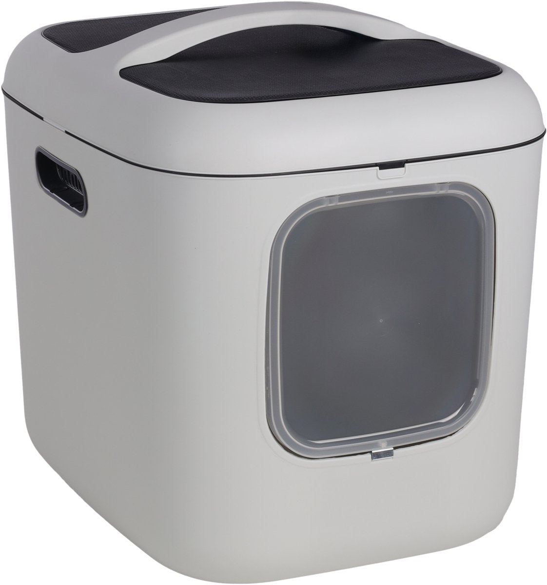 Flamingo kattenbak – design line xxl – romy wit – 61,5x50x57,5 cm – extra ruim – gerecycleerde kunststof – met magnetische deur koolfilter – makkelijk schoon te maken – voor grote katten