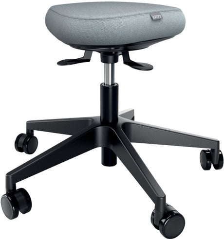 Leitz ergo aktiv sæde skammel med hjul og komfort gyngepude - ergonomisk sadel skammel - højdejusterbar - sort