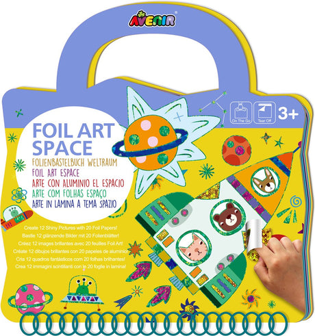 Avenir foliekunst - rum - 21x25x2cm - 12 sider og 10 foliepapirer - 3 år
